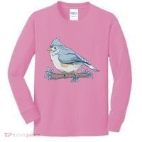Tufted Titmouse Bird Cute Gift Kids Long Sleeve Shirt thumb 0