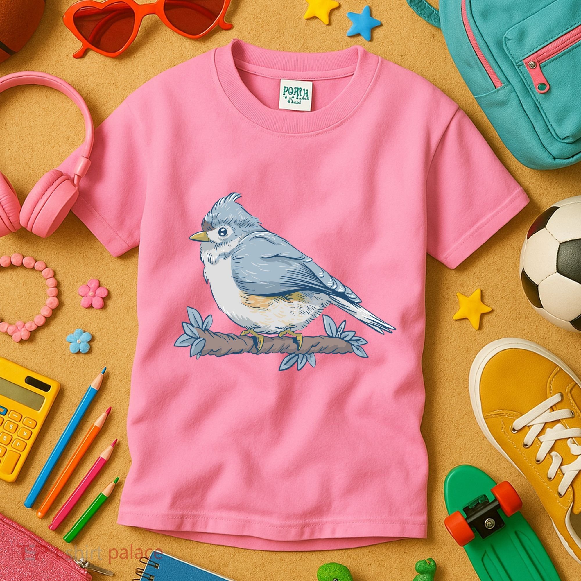 Tufted Titmouse Bird Cute Gift Kids T-Shirt