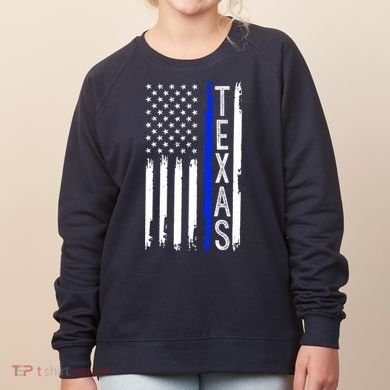 Texas Thin Blue Line Flag Police Design Women's Sweatshirt