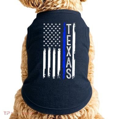 Texas Thin Blue Line Flag Police Design Doggie Tank