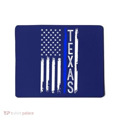 Texas Thin Blue Line Flag Police Design Mousepad