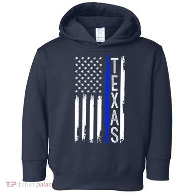 Texas Thin Blue Line Flag Police Design Toddler Hoodie