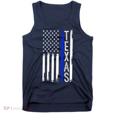 Texas Thin Blue Line Flag Police Design Tank Top
