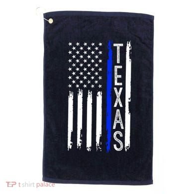 Texas Thin Blue Line Flag Police Design Golf Towel