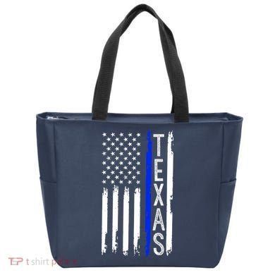 Texas Thin Blue Line Flag Police Design Tote Bag
