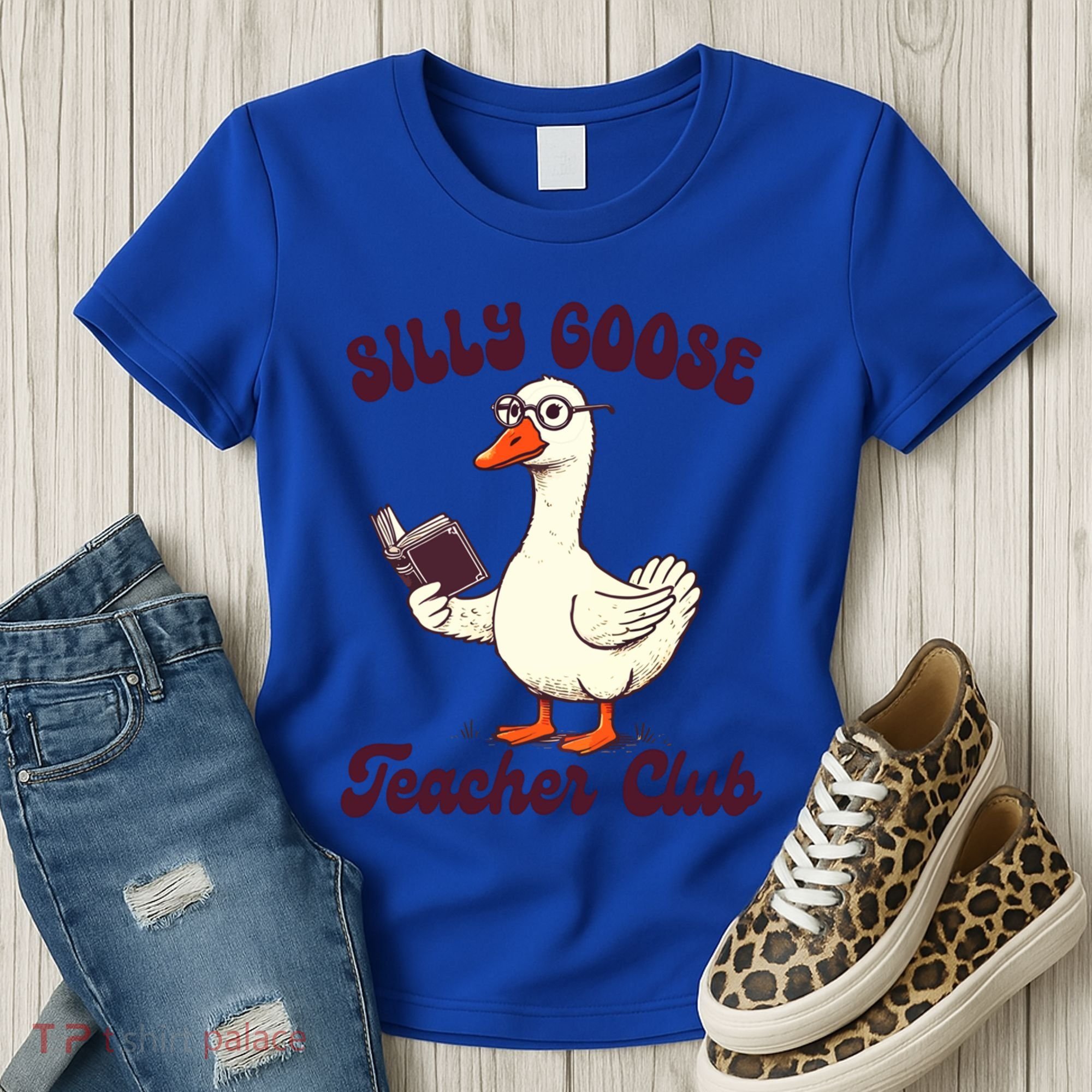 Teacher Teaching Back To School Silly Goose Teacher Club Gift Women's T-Shirt