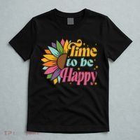 Time To Be Happy Colorful Sunflower T-Shirt thumb 5