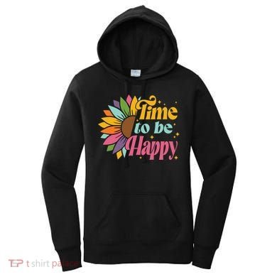 Time To Be Happy Colorful Sunflower Women's Hoodie