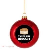 Taste The Biscuit Funny Meme Plastic Christmas Ball Ornament thumb 0
