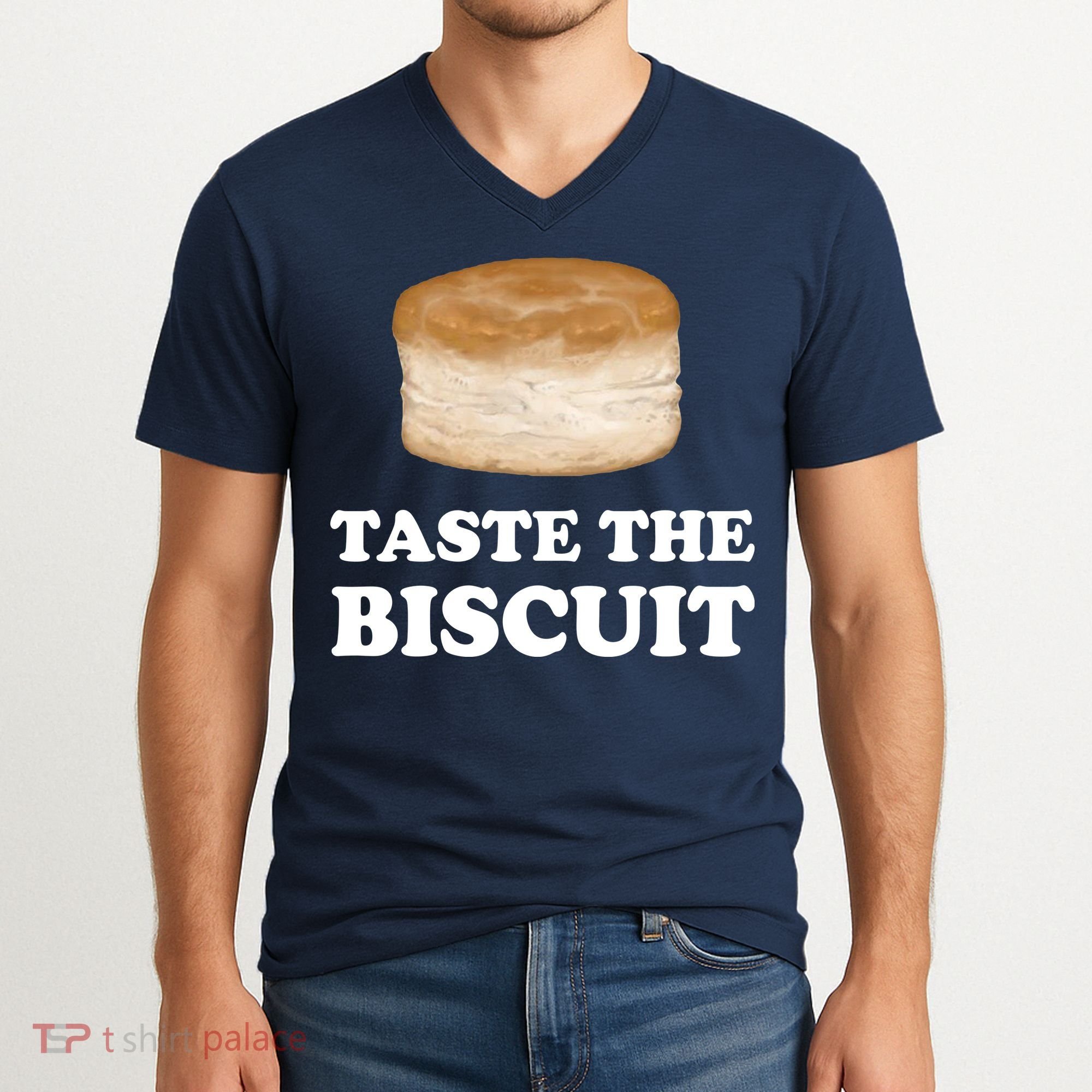 Taste The Biscuit Funny Meme V-Neck T-Shirt