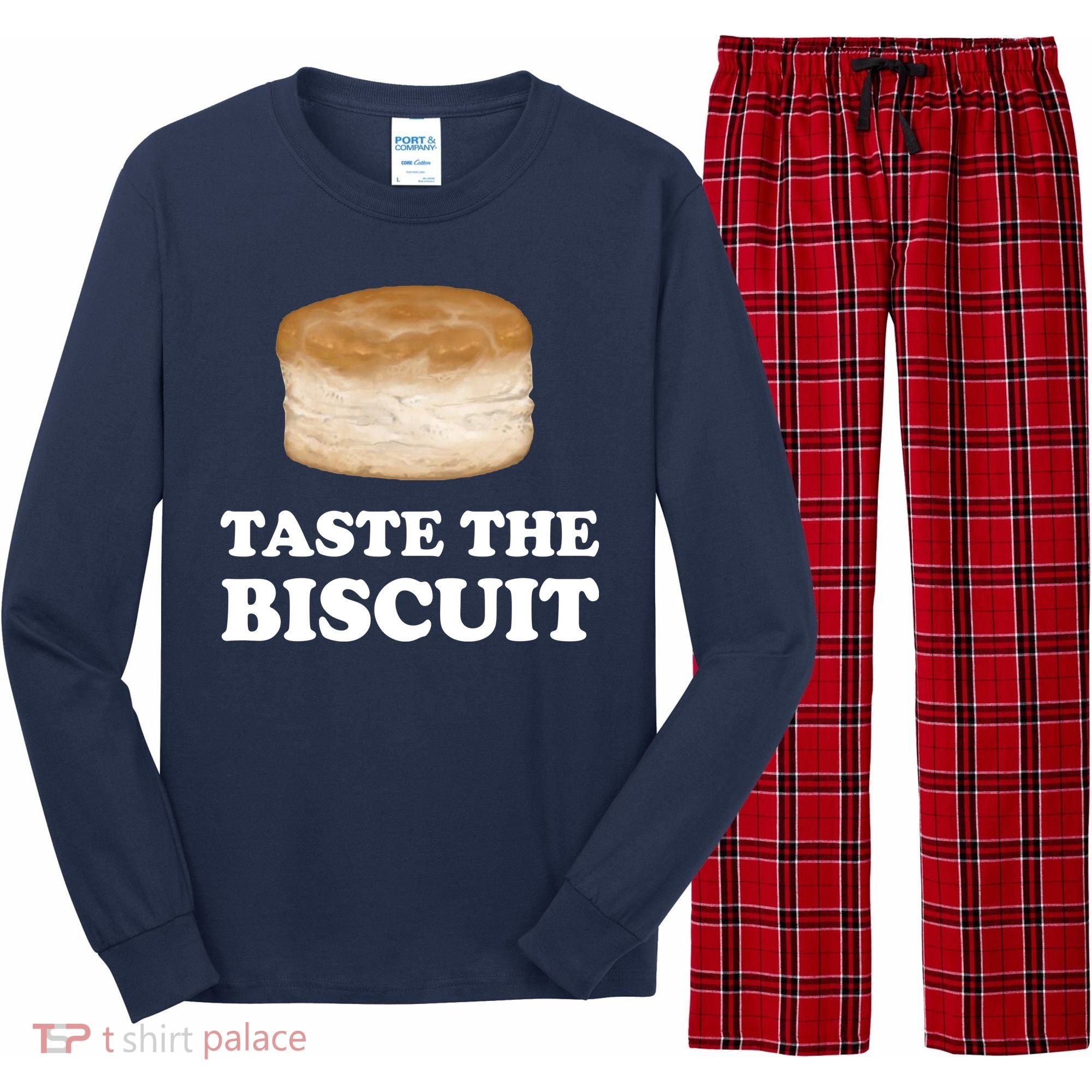 Taste The Biscuit Funny Meme Long Sleeve Pajama Set