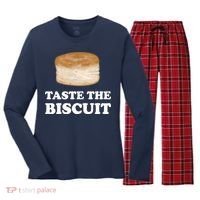 Taste The Biscuit Funny Meme Women's Long Sleeve Flannel Pajama Set  thumb 0