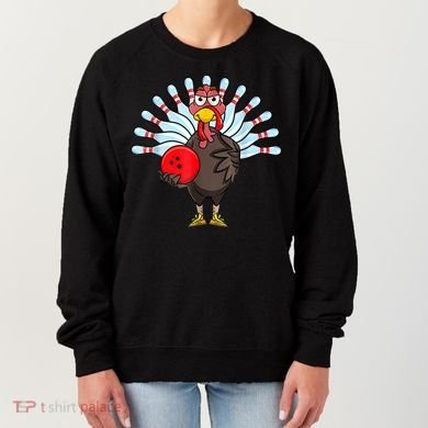 Thanksgiving Turkey Bowling Pin Matching Team Women's Sweatshirt