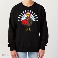 Thanksgiving Turkey Bowling Pin Matching Team Women's Sweatshirt thumb 0