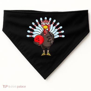 Thanksgiving Turkey Bowling Pin Matching Team USA-Made Doggie Bandana