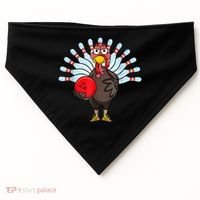 Thanksgiving Turkey Bowling Pin Matching Team USA-Made Doggie Bandana thumb 0
