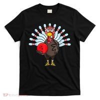 Thanksgiving Turkey Bowling Pin Matching Team T-Shirt thumb 0