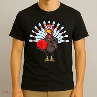 Thanksgiving Turkey Bowling Pin Matching Team T-Shirt thumb 3