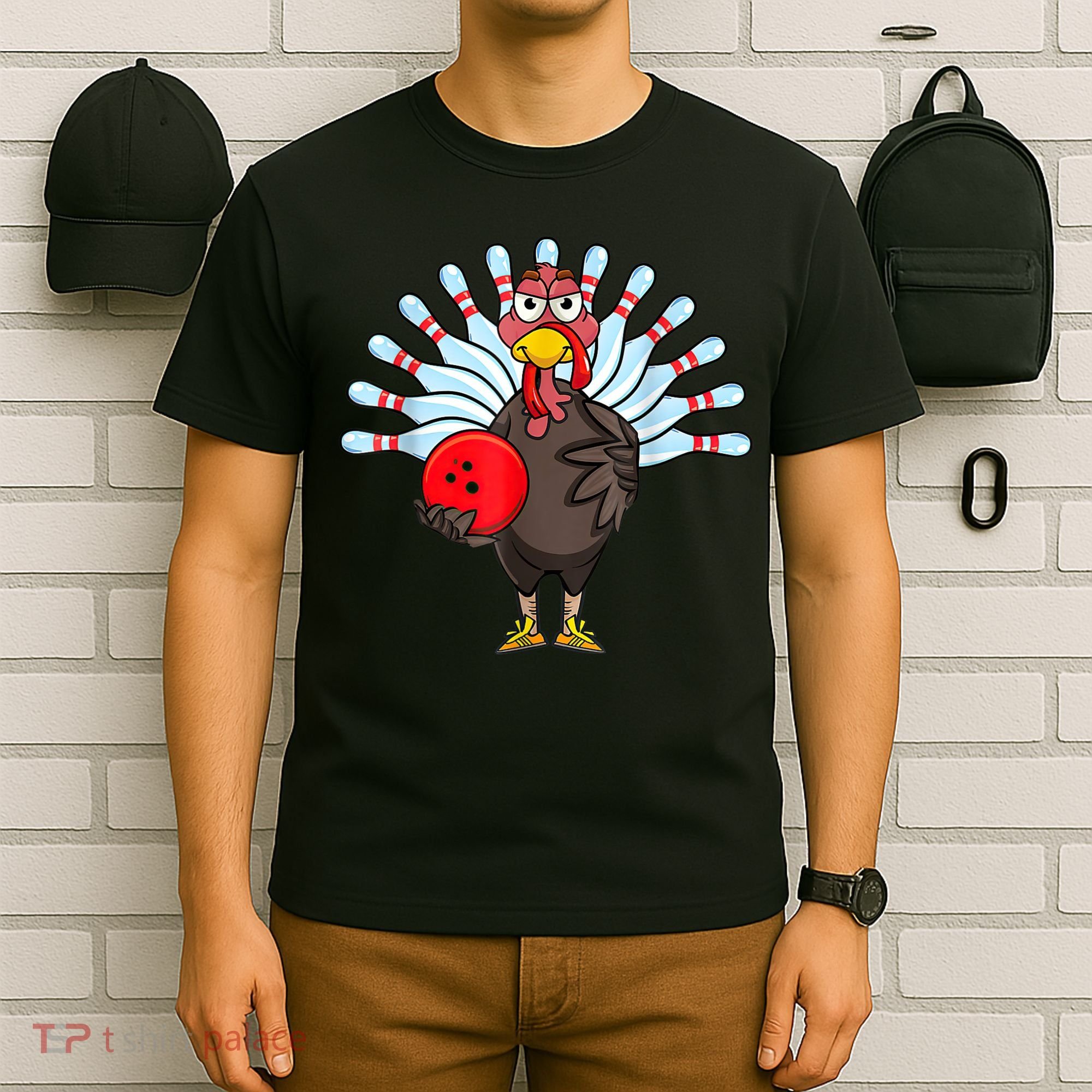 Thanksgiving Turkey Bowling Pin Matching Team T-Shirt