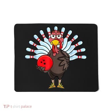 Thanksgiving Turkey Bowling Pin Matching Team Mousepad