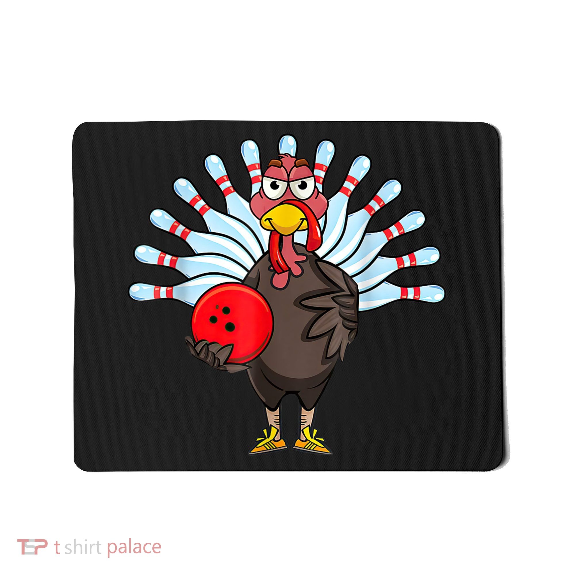 Thanksgiving Turkey Bowling Pin Matching Team Mousepad