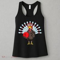 Thanksgiving Turkey Bowling Pin Matching Team Women's Tank Top thumb 3