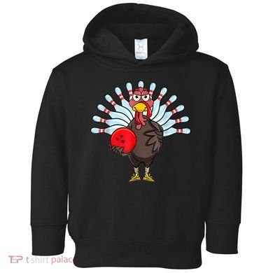 Thanksgiving Turkey Bowling Pin Matching Team Toddler Hoodie