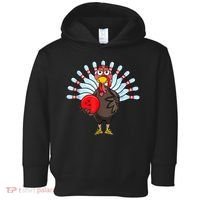 Thanksgiving Turkey Bowling Pin Matching Team Toddler Hoodie thumb 0