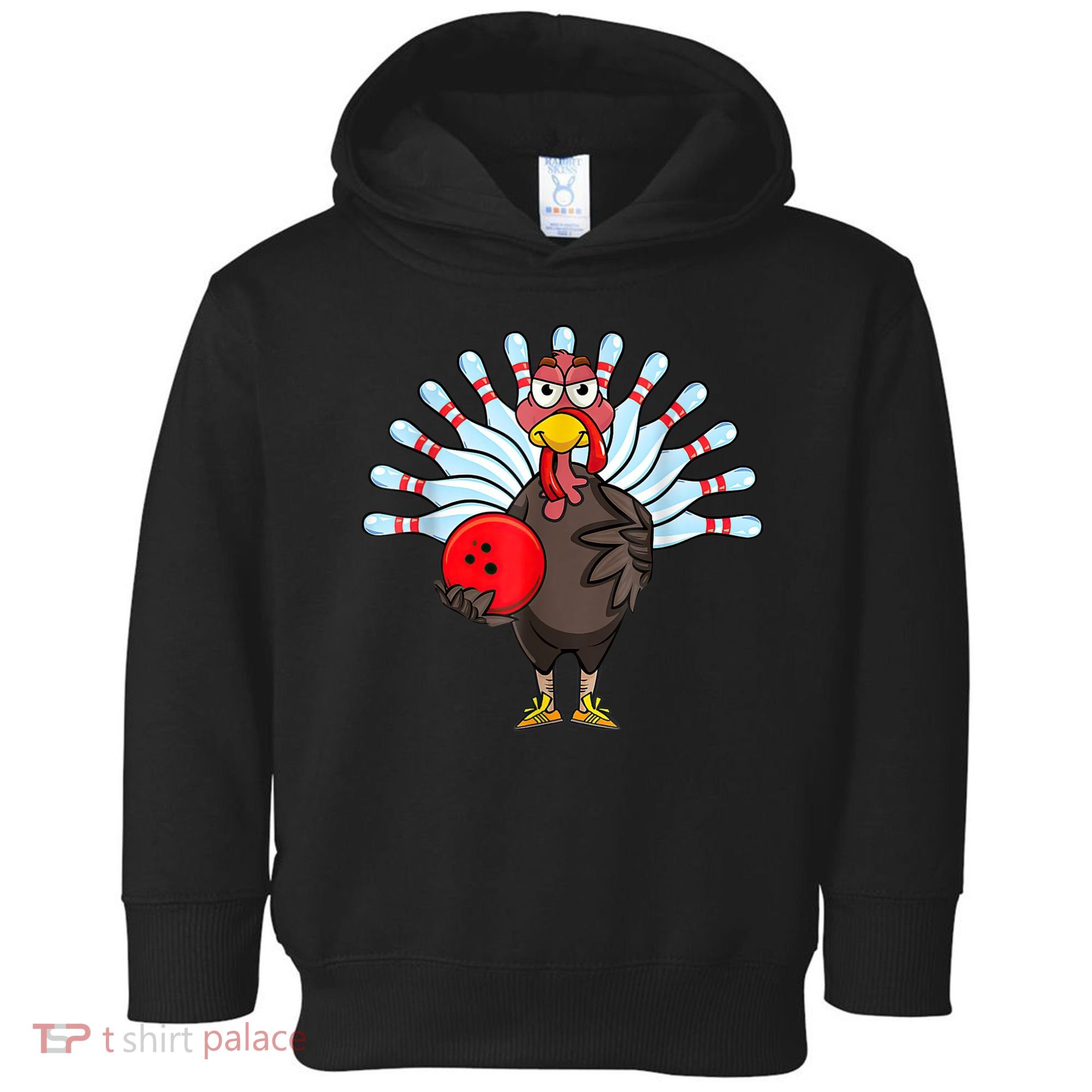 Thanksgiving Turkey Bowling Pin Matching Team Toddler Hoodie