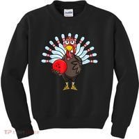 Thanksgiving Turkey Bowling Pin Matching Team Kids Sweatshirt thumb 0