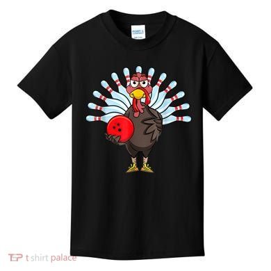 Thanksgiving Turkey Bowling Pin Matching Team Kids T-Shirt