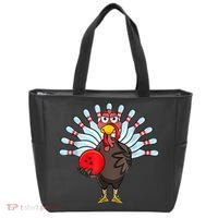 Thanksgiving Turkey Bowling Pin Matching Team Tote Bag thumb 0