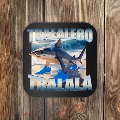Tralalero Tralala Bootleg Brainrot Italian Brainrot Meme  Coaster