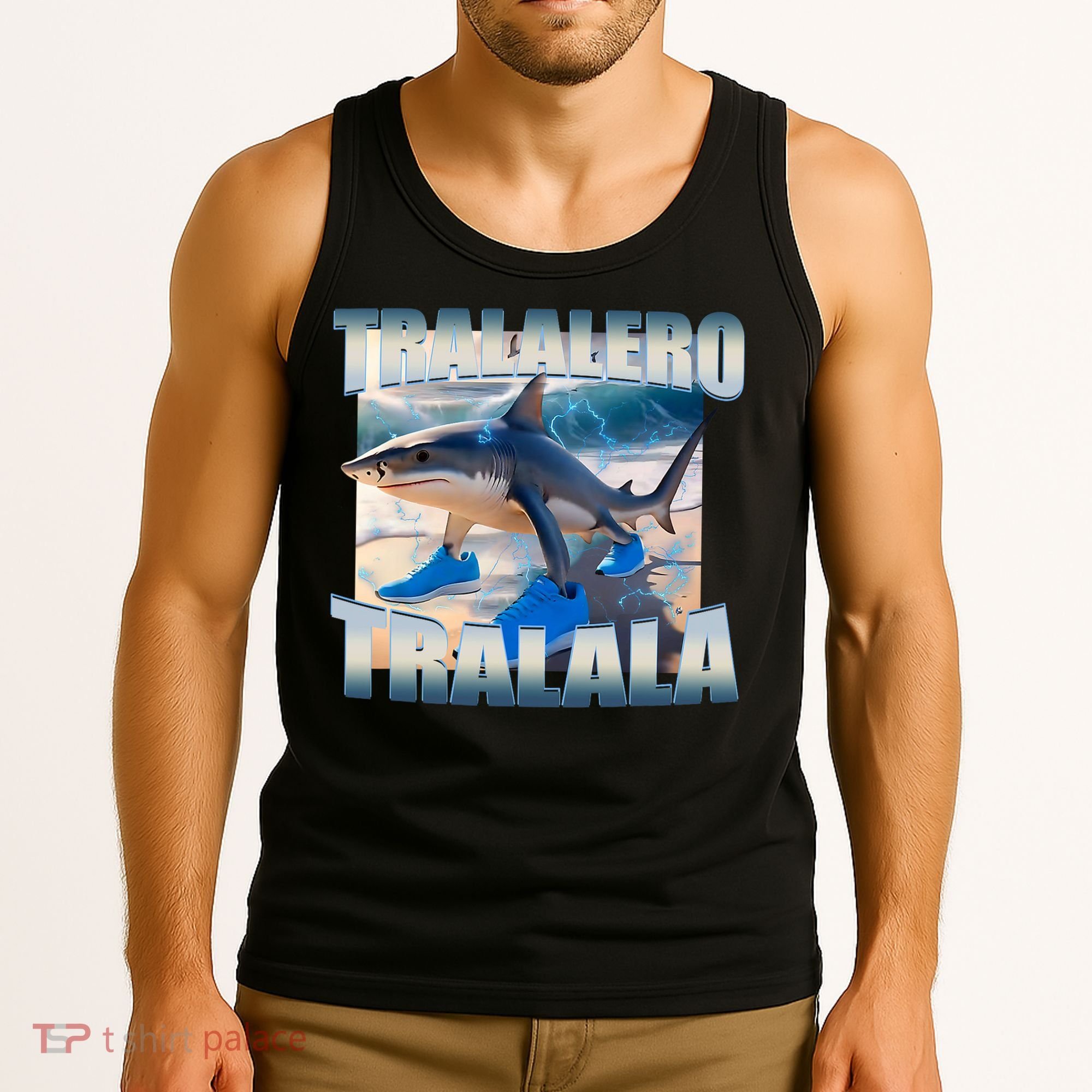 Tralalero Tralala Bootleg Brainrot Italian Brainrot Meme  Tank Top
