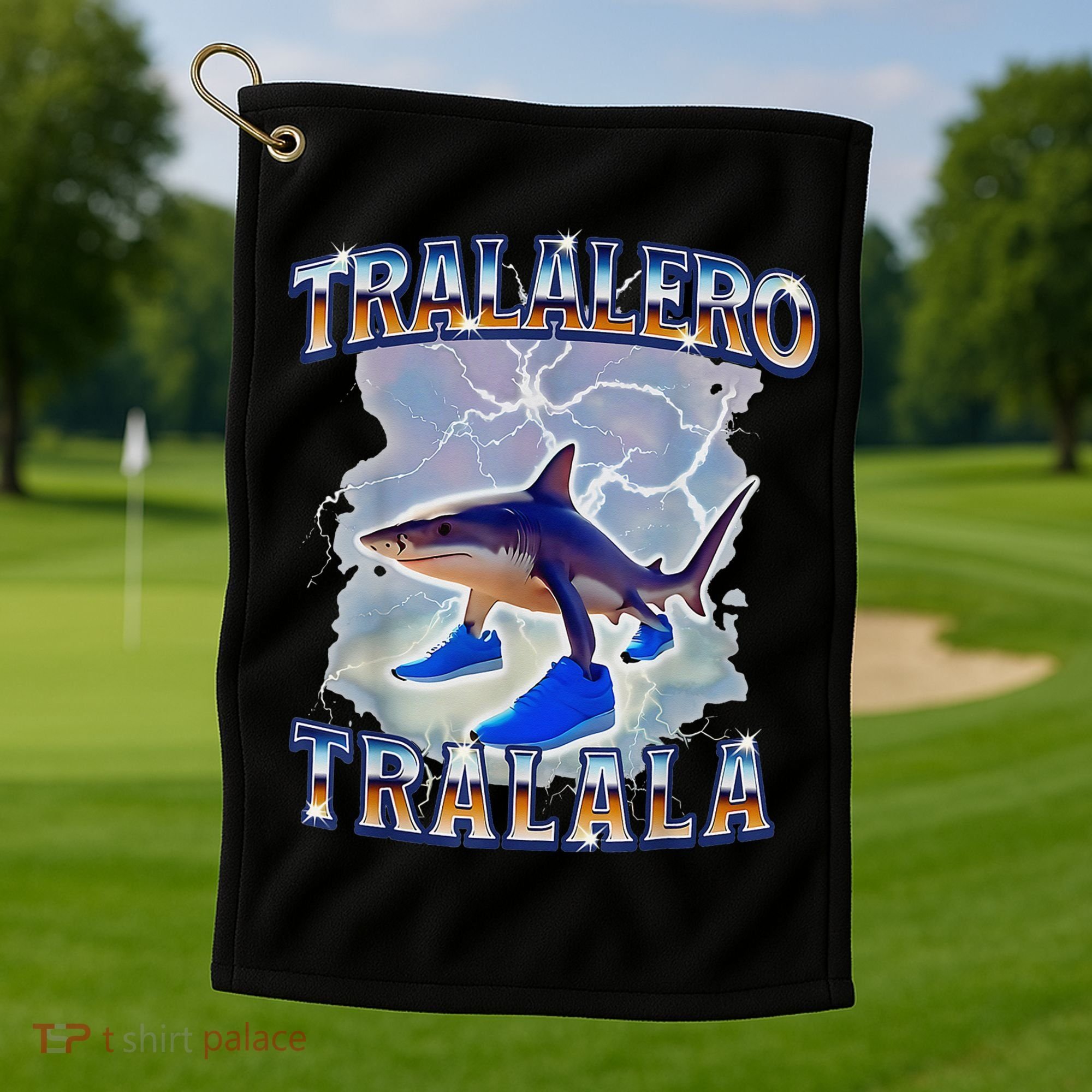 Tralalero Tralala Bootleg Brainrot Italian Brainrot Meme Golf Towel
