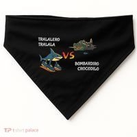 Tralalero Tralala Brainrot Meme Bombardino Crocodilo Italian  USA-Made Doggie Bandana thumb 0