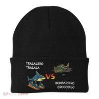Tralalero Tralala Brainrot Meme Bombardino Crocodilo Italian  Beanie thumb 0
