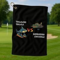 Tralalero Tralala Brainrot Meme Bombardino Crocodilo Italian  Golf Towel thumb 1