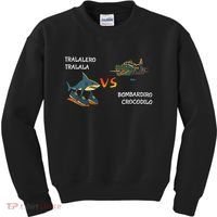 Tralalero Tralala Brainrot Meme Bombardino Crocodilo Italian  Kids Sweatshirt thumb 0