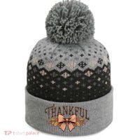 Thanksgiving Thankful Bowtie The Baniff Cuffed Pom Beanie thumb 0