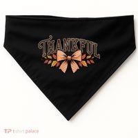 Thanksgiving Thankful Bowtie USA-Made Doggie Bandana thumb 0