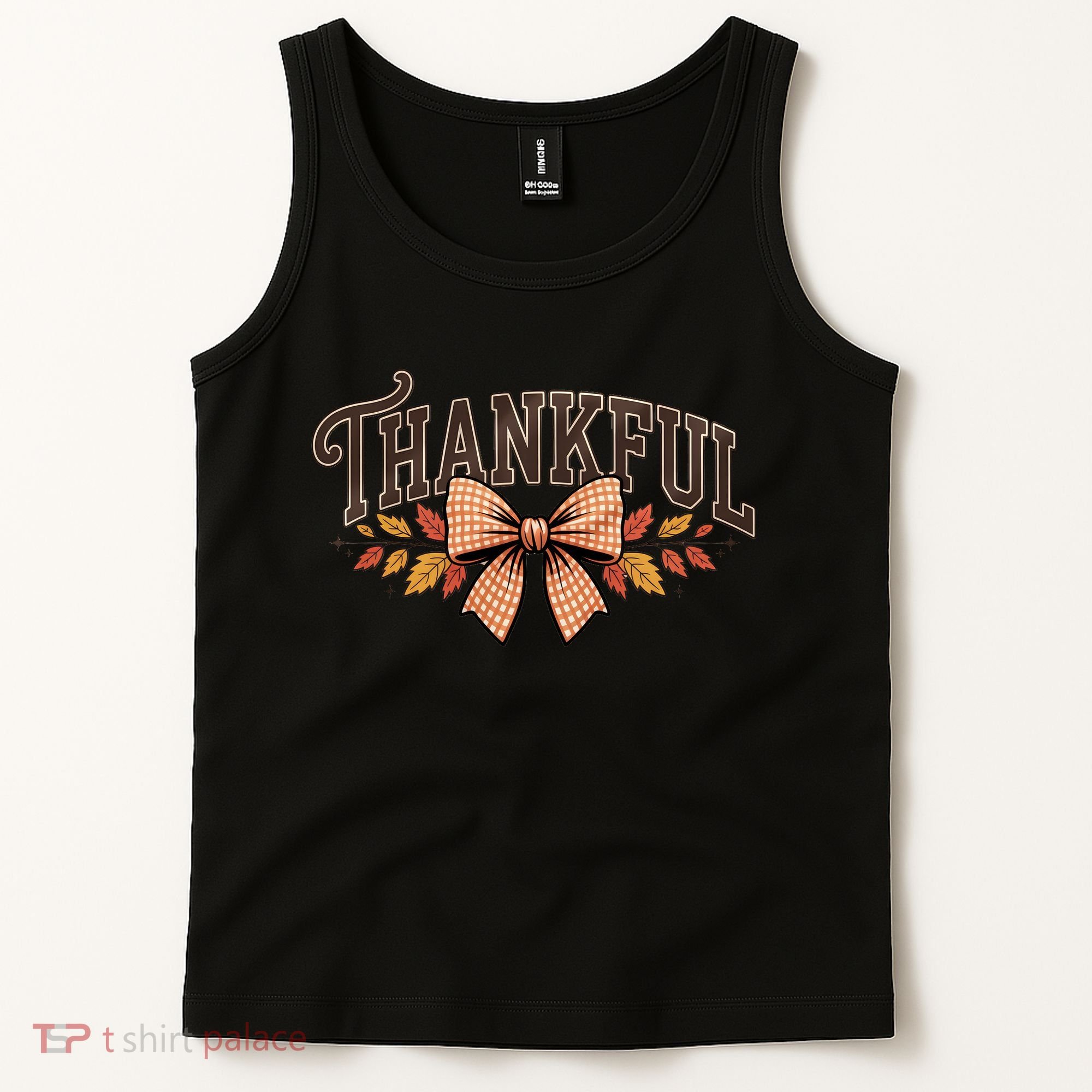 Thanksgiving Thankful Bowtie Tank Top