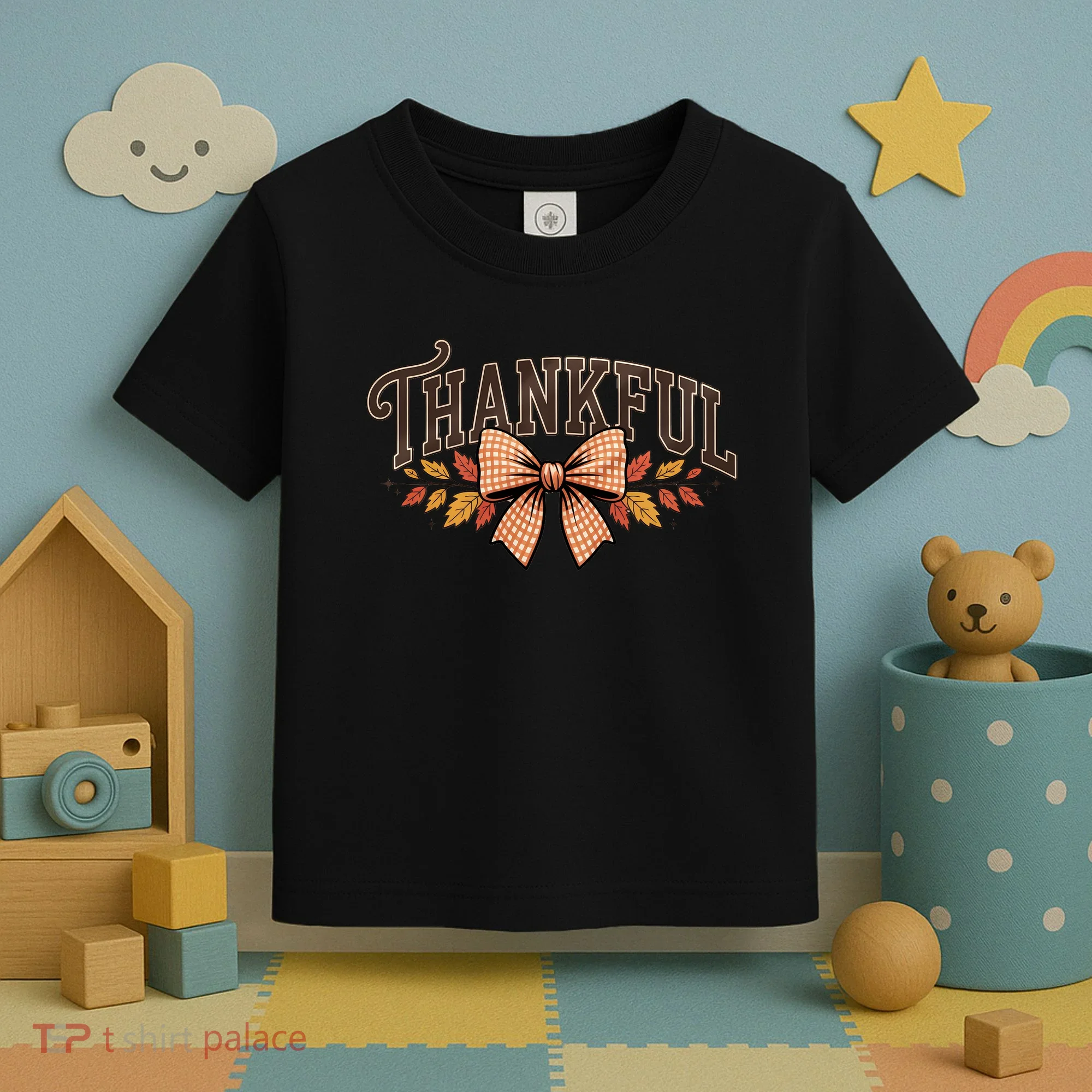 Thanksgiving Thankful Bowtie Toddler T-Shirt