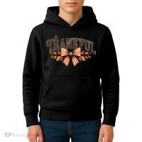 Thanksgiving Thankful Bowtie Kids Hoodie thumb 4