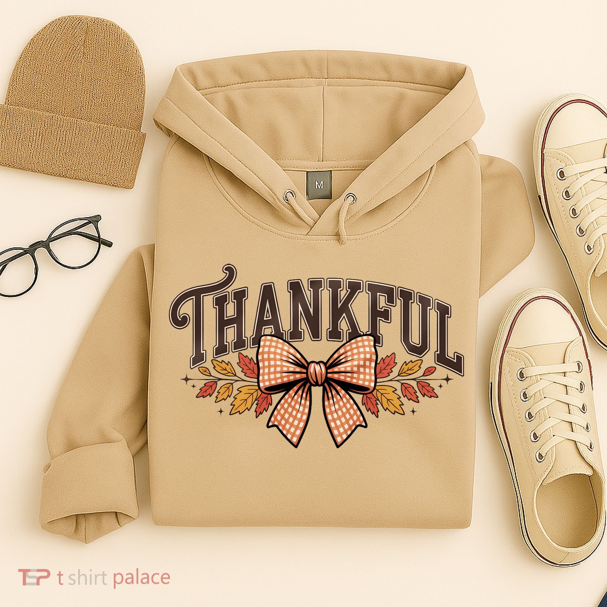 Thanksgiving Thankful Bowtie Hoodie