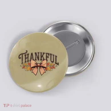 Thanksgiving Thankful Bowtie Button