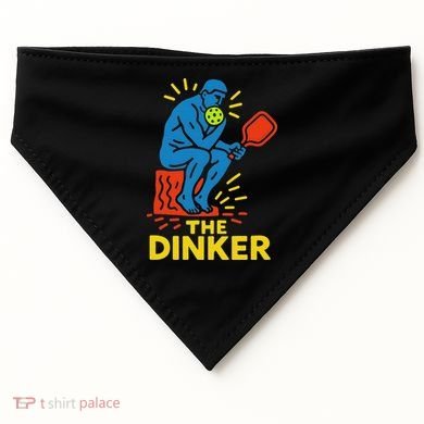The Thinker By Auguste Rodin Contemplates Pickleball USA-Made Doggie Bandana