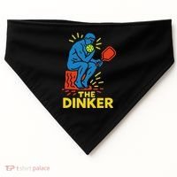 The Thinker By Auguste Rodin Contemplates Pickleball USA-Made Doggie Bandana thumb 0