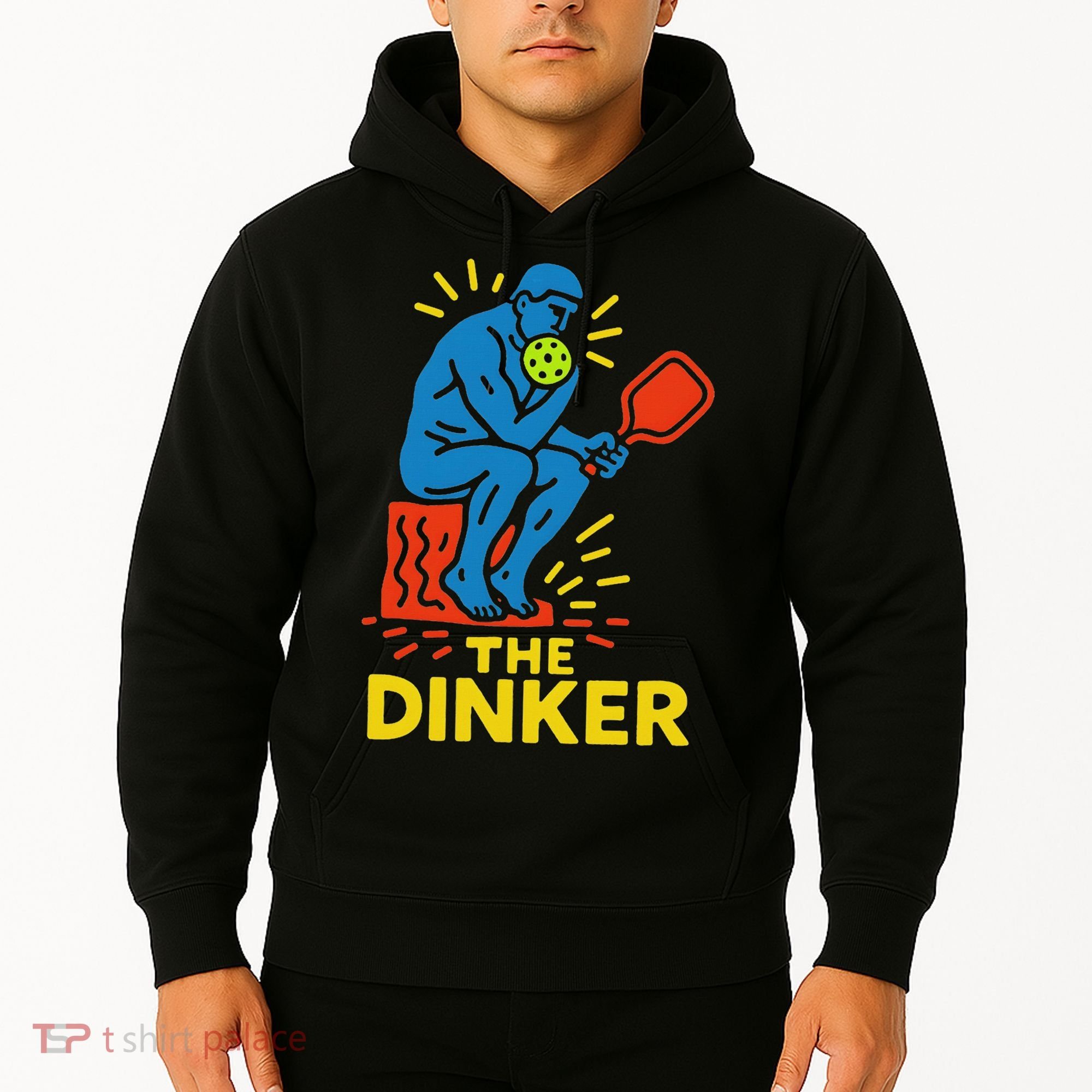 The Thinker By Auguste Rodin Contemplates Pickleball Hoodie