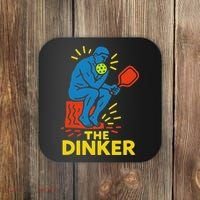 The Thinker By Auguste Rodin Contemplates Pickleball Coaster thumb 0